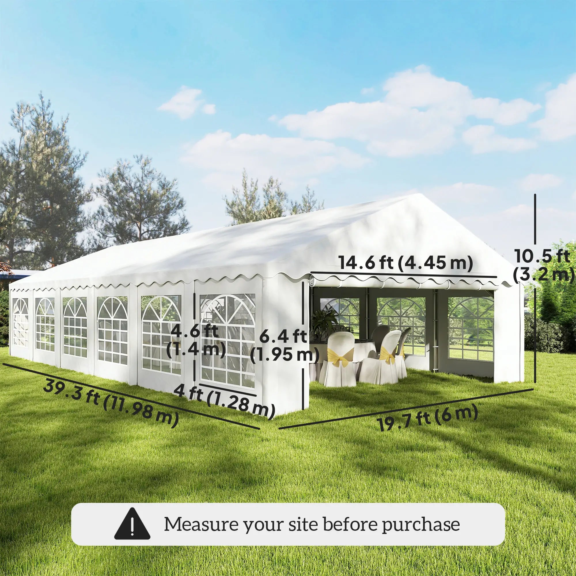 20' x 40' Party Tent, Removable Sidewalls, 12 Windows, White Canopy Tents at Gallery Canada