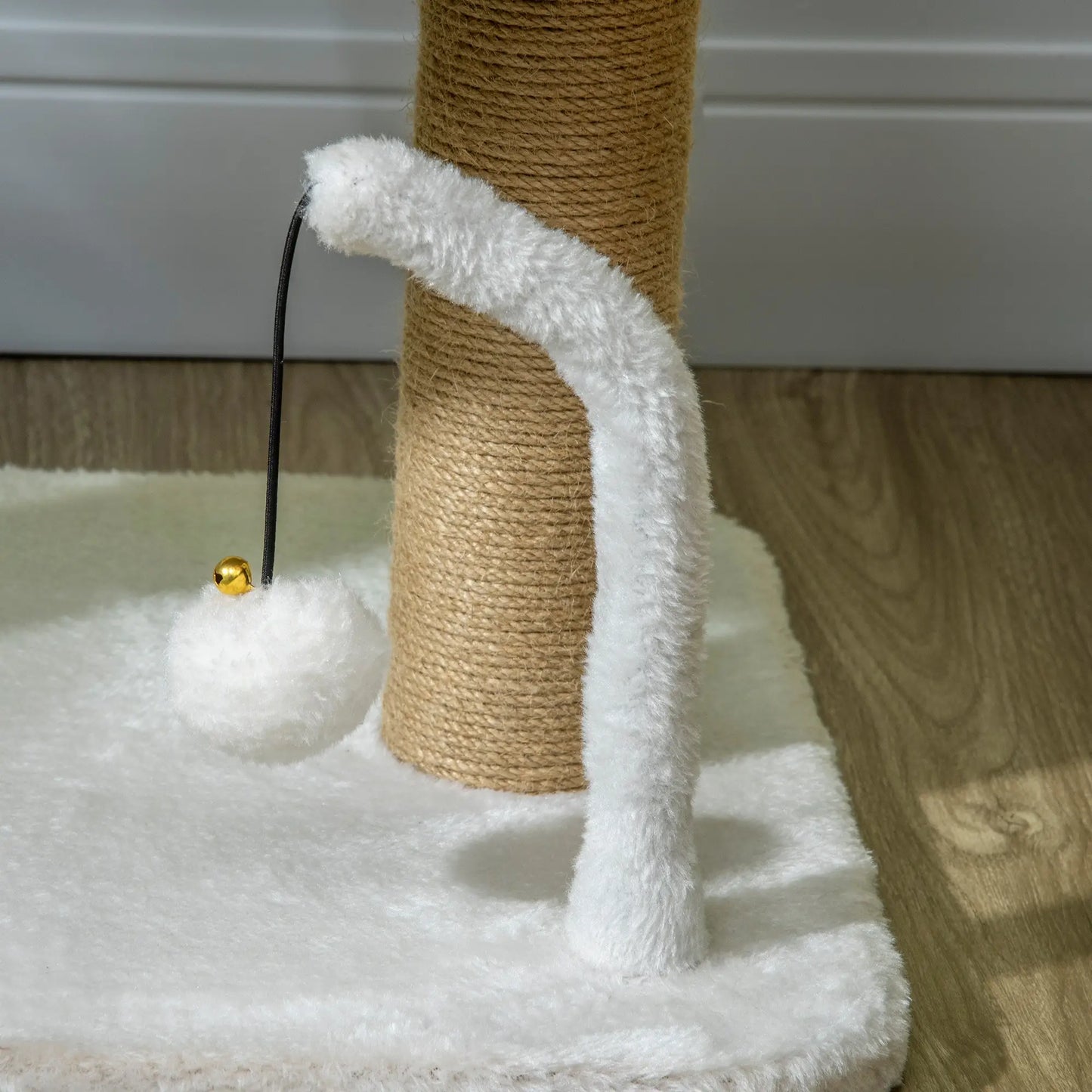 Small Cat Tower Condo, Jute Scratching Posts, Top Perch, Dangling Balls, White Cat Trees at Gallery Canada