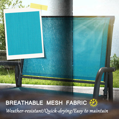 Outdoor Patio Glider Set, 2 Chairs, Breathable Mesh Seat, Blue Outdoor Gliders at Gallery Canada
