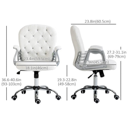 Office Chair, Adjustable Height, Tufted Back, White Task Chairs at Gallery Canada