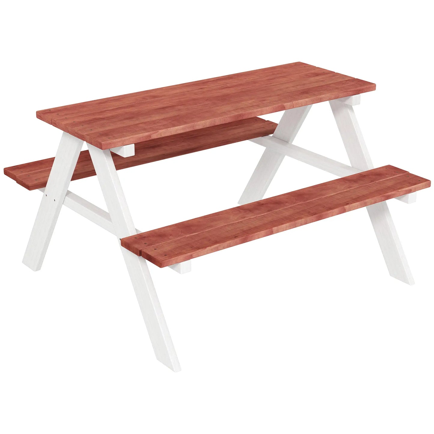 Kids Wooden Picnic Table and Benches Set for 4, Natural Wood Kids Outdoor Furniture at Gallery Canada