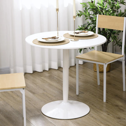 Modern Kitchen Table For 2, Round Dining Table With Steel Base, White Dining Tables at Gallery Canada