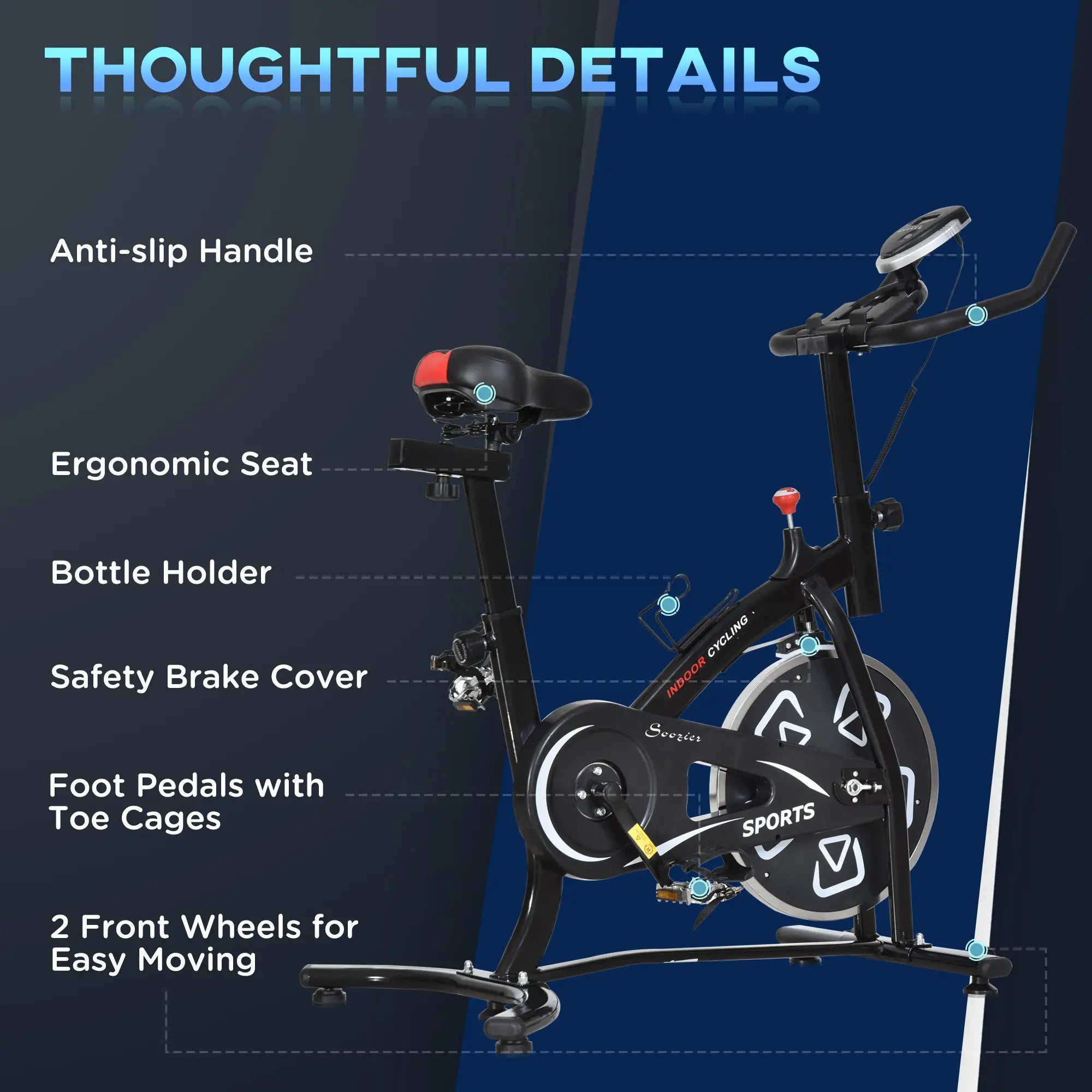 Exercise Bike with LCD Display, Indoor Cycling, 6kg Flywheel, Black Exercise & Stationary Bikes at Gallery Canada