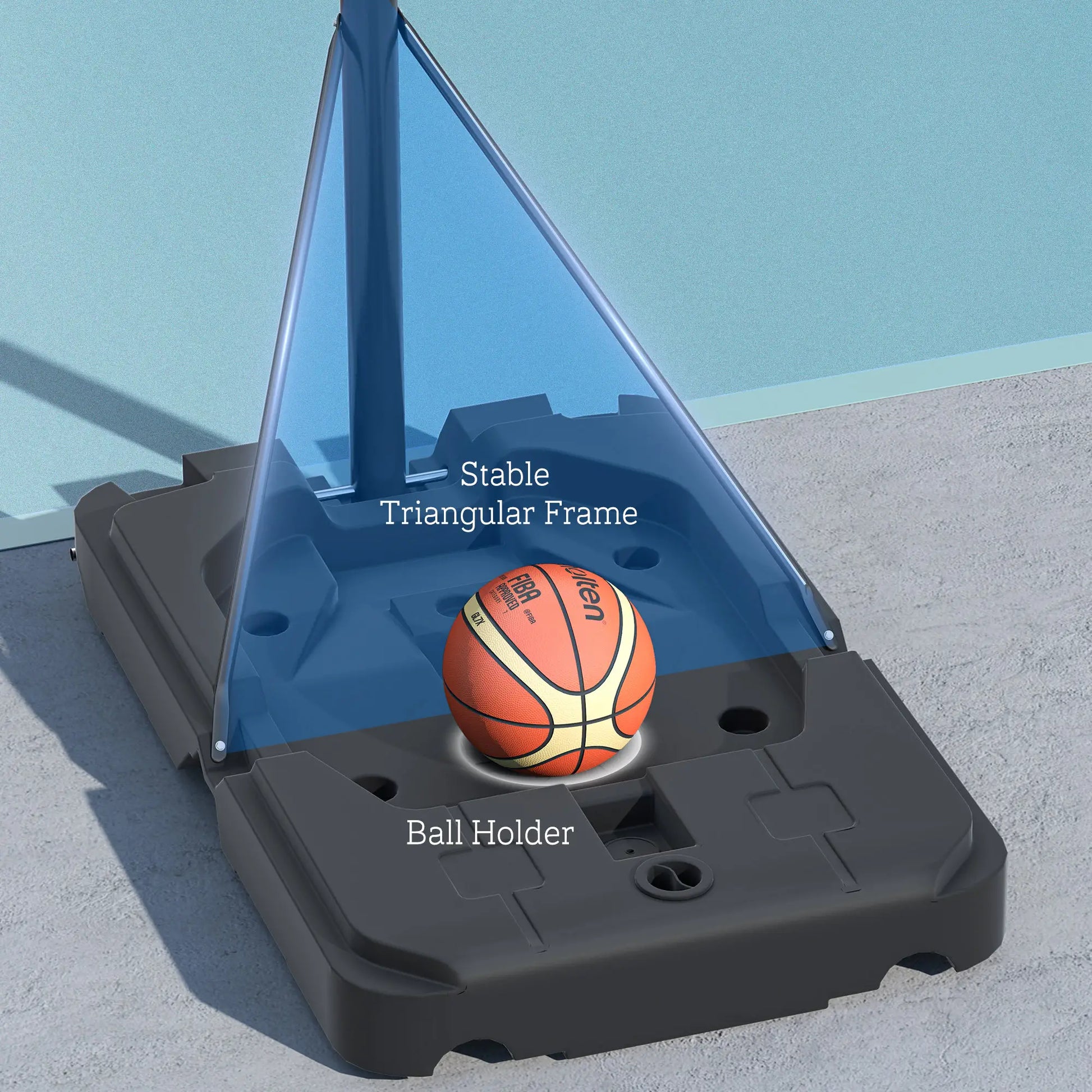 Portable Basketball Hoop, 7.5-10ft, 43" Backboard, Wheels, for Teens Adults Basketball at Gallery Canada