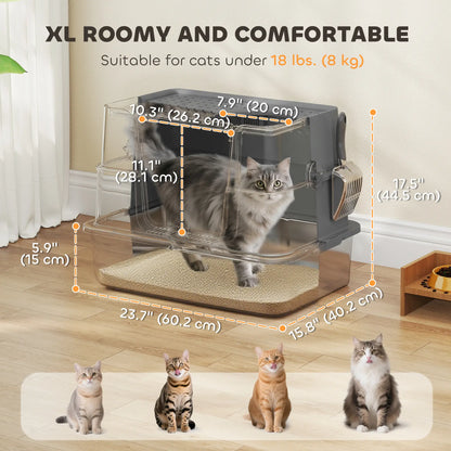 XL Stainless Litter Box With 100° Flip Top, Scoop, Dual Entry, Stainless Cat Litter Box Enclosures at Gallery Canada