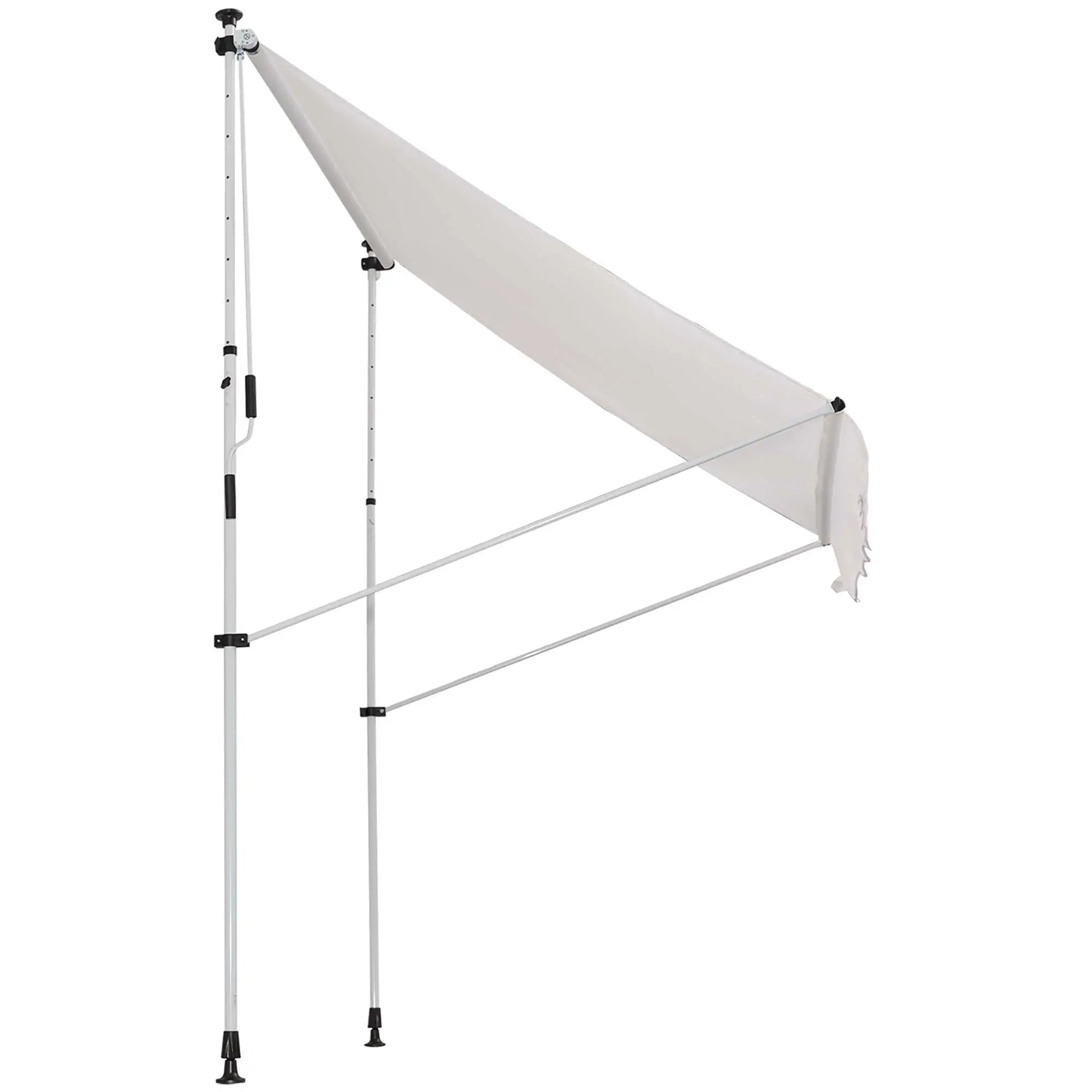 6.6'x5' Manual Retractable Patio Awning, Sun Shade, Water Resistant, White Door Awnings at Gallery Canada