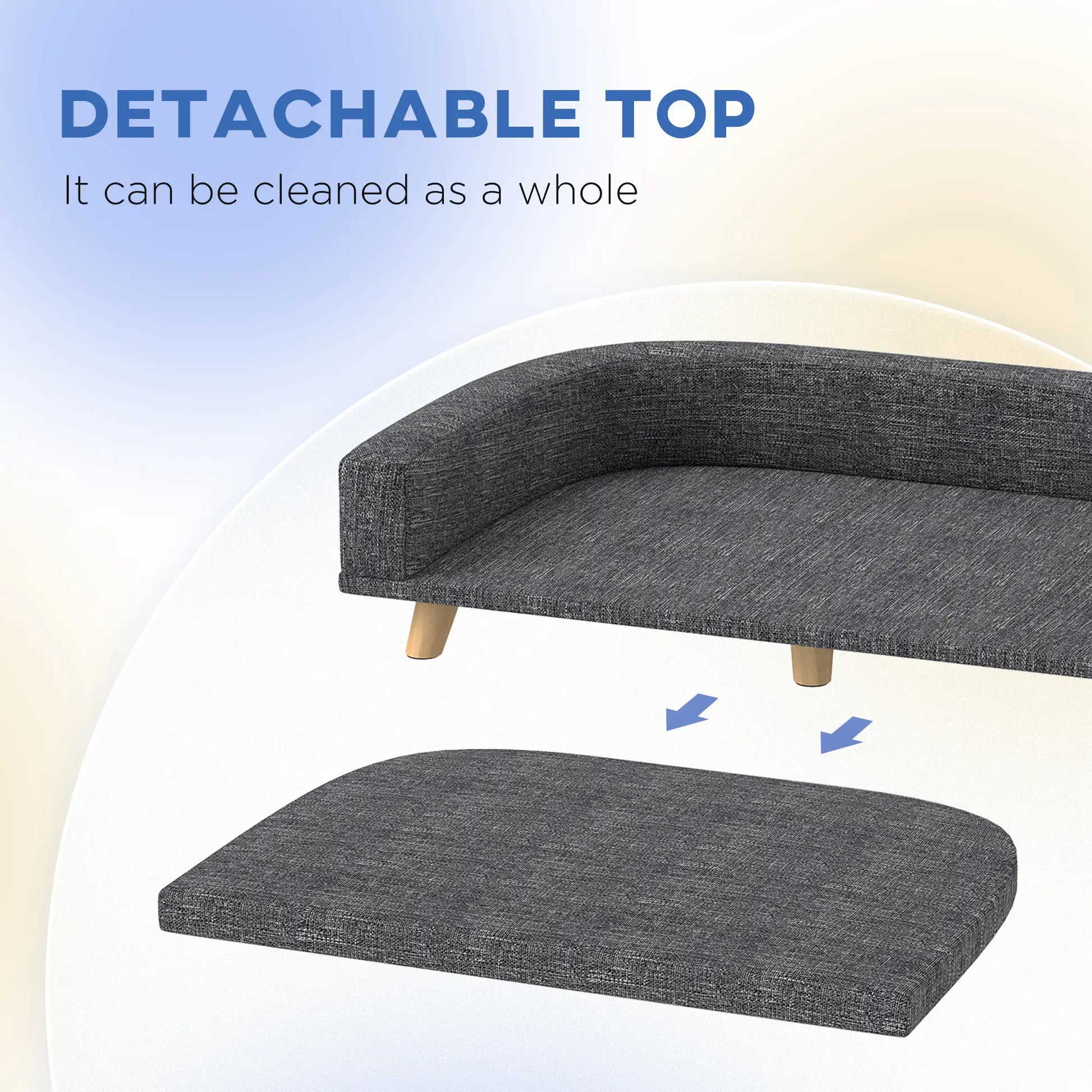 Large Dog Sofa with Washable Cover, Anti-Slip Pads, Dark Grey Dog Sofas at Gallery Canada