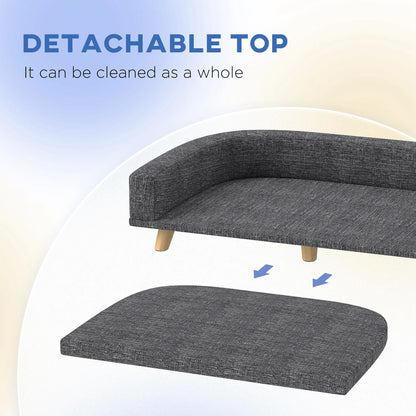 Large Dog Sofa with Washable Cover, Anti-Slip Pads, Dark Grey Dog Sofas at Gallery Canada