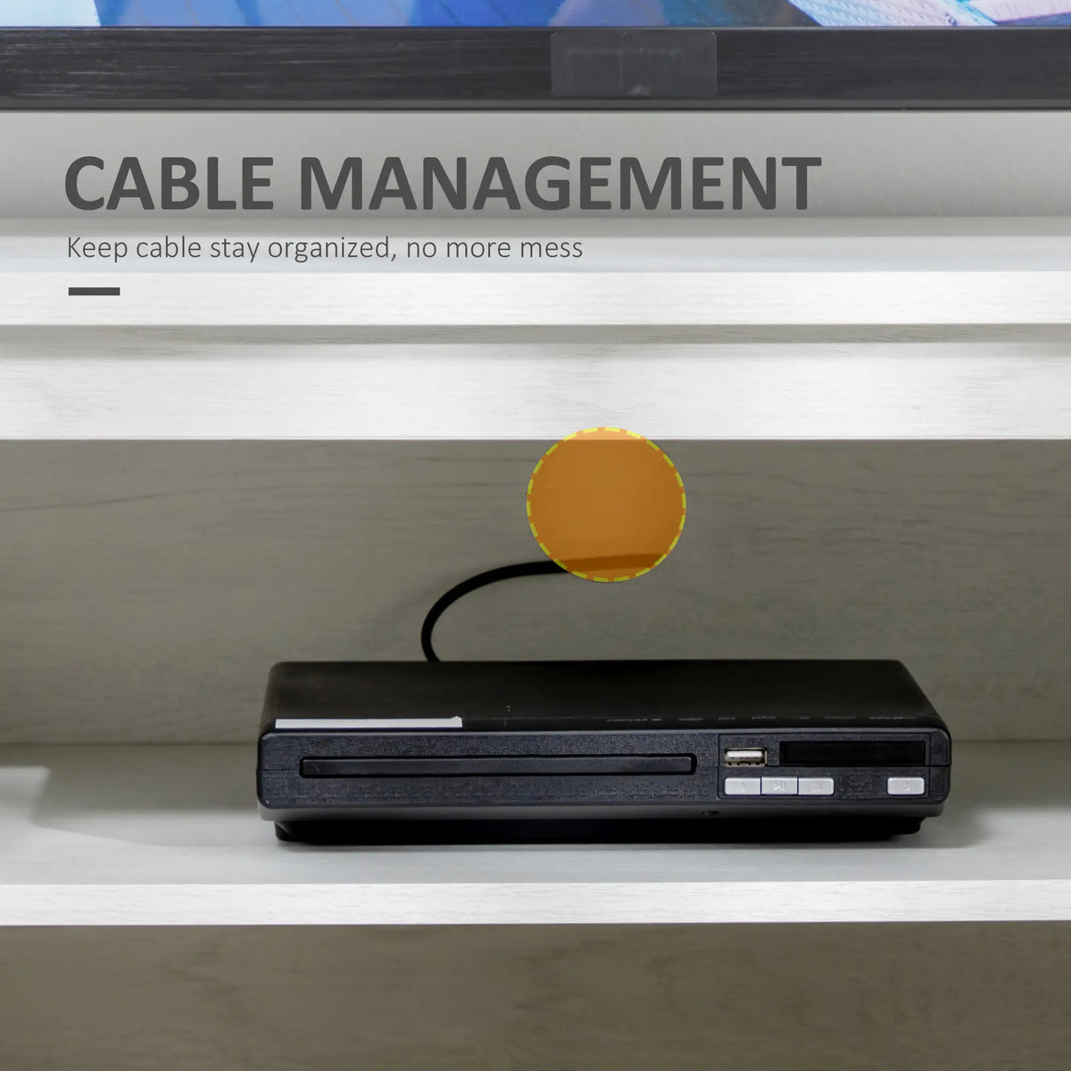 TV Stand for 55 Inch TVs, Adjustable Shelves, Cable Holes, White TV Stands at Gallery Canada