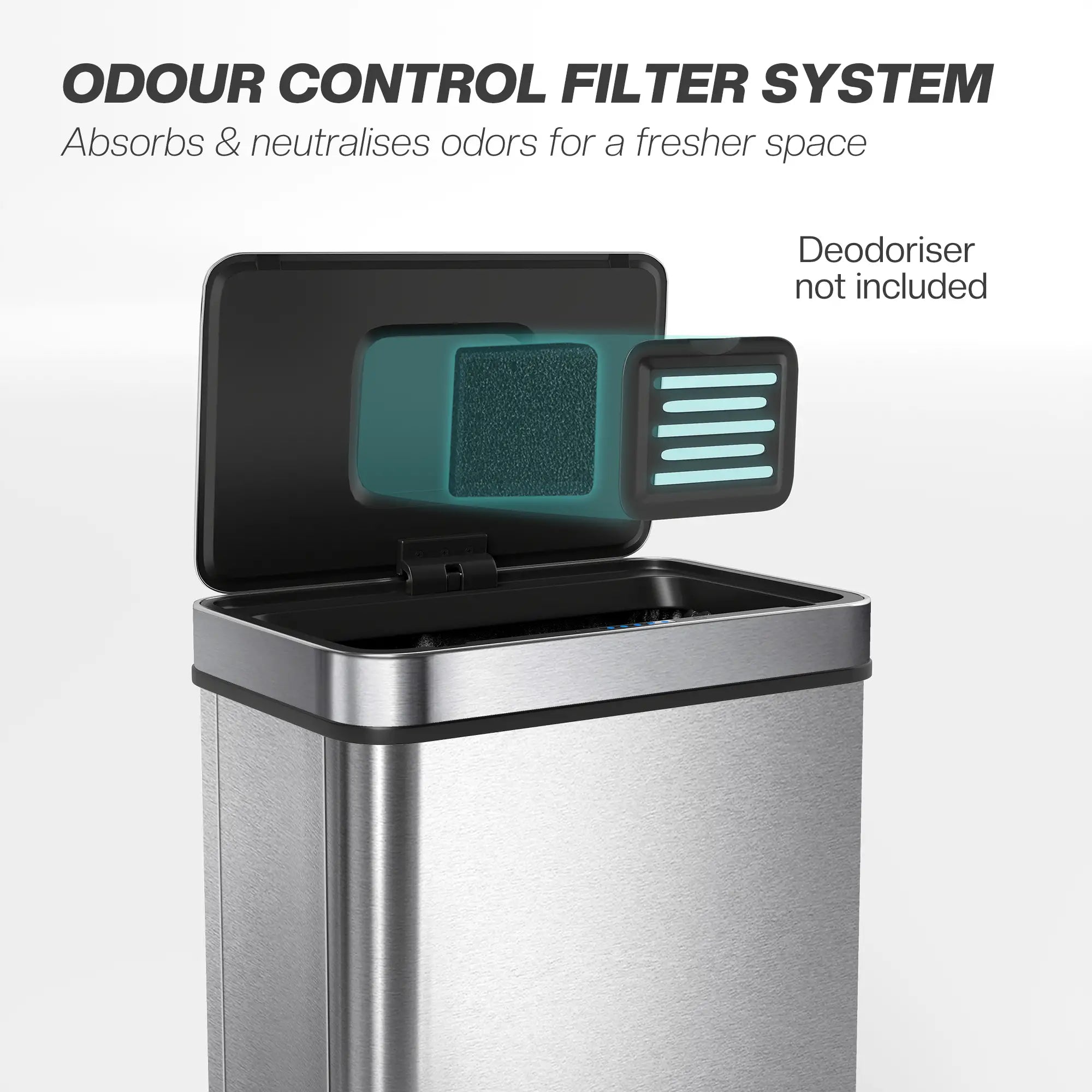 13.2 Gallon Sensor Can, Automatic Garbage Can, Stainless Steel, Silver Household Supplies at Gallery Canada