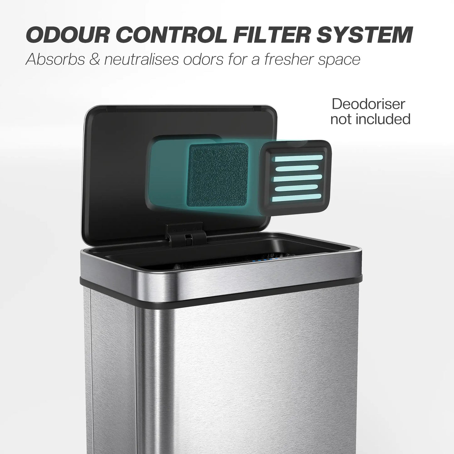 13.2 Gallon Sensor Can, Automatic Garbage Can, Stainless Steel, Silver Household Supplies at Gallery Canada