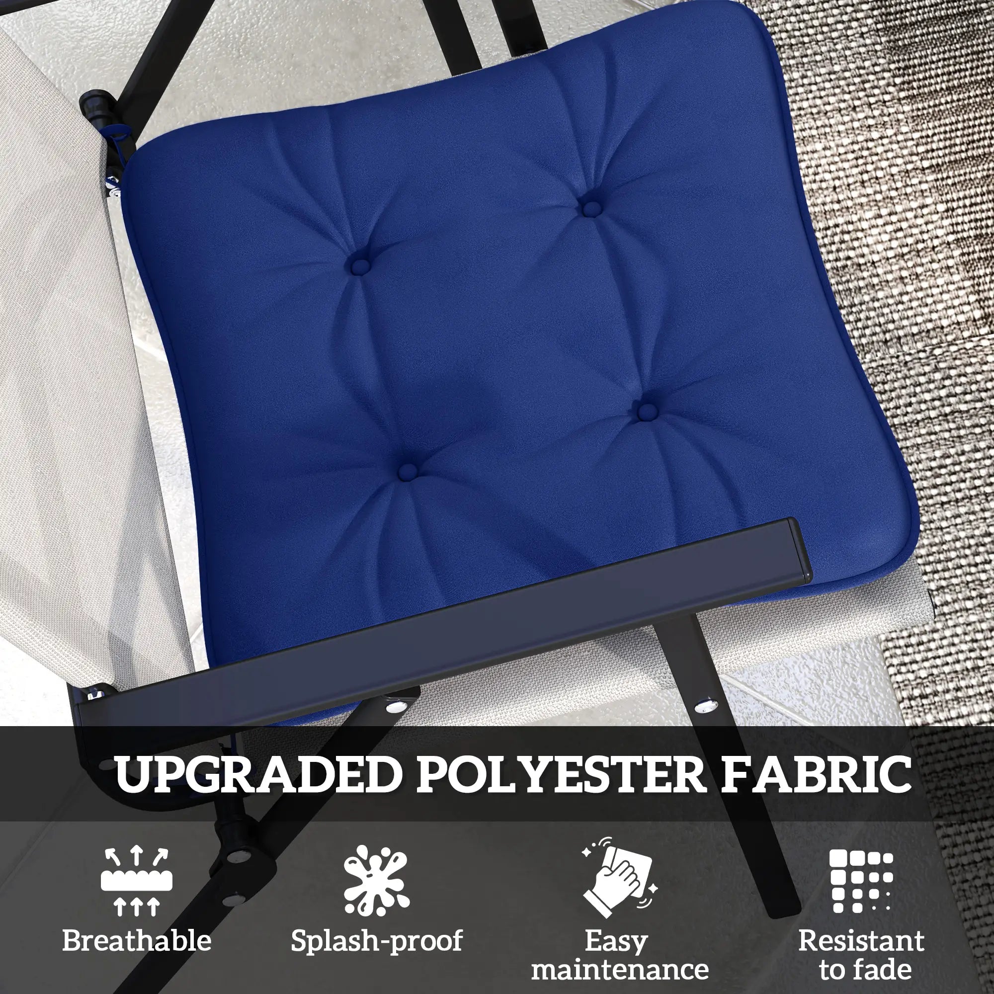 6-Piece Outdoor Patio Chair Cushions, Button Tufted, Dark Blue Patio Chair Cushions at Gallery Canada