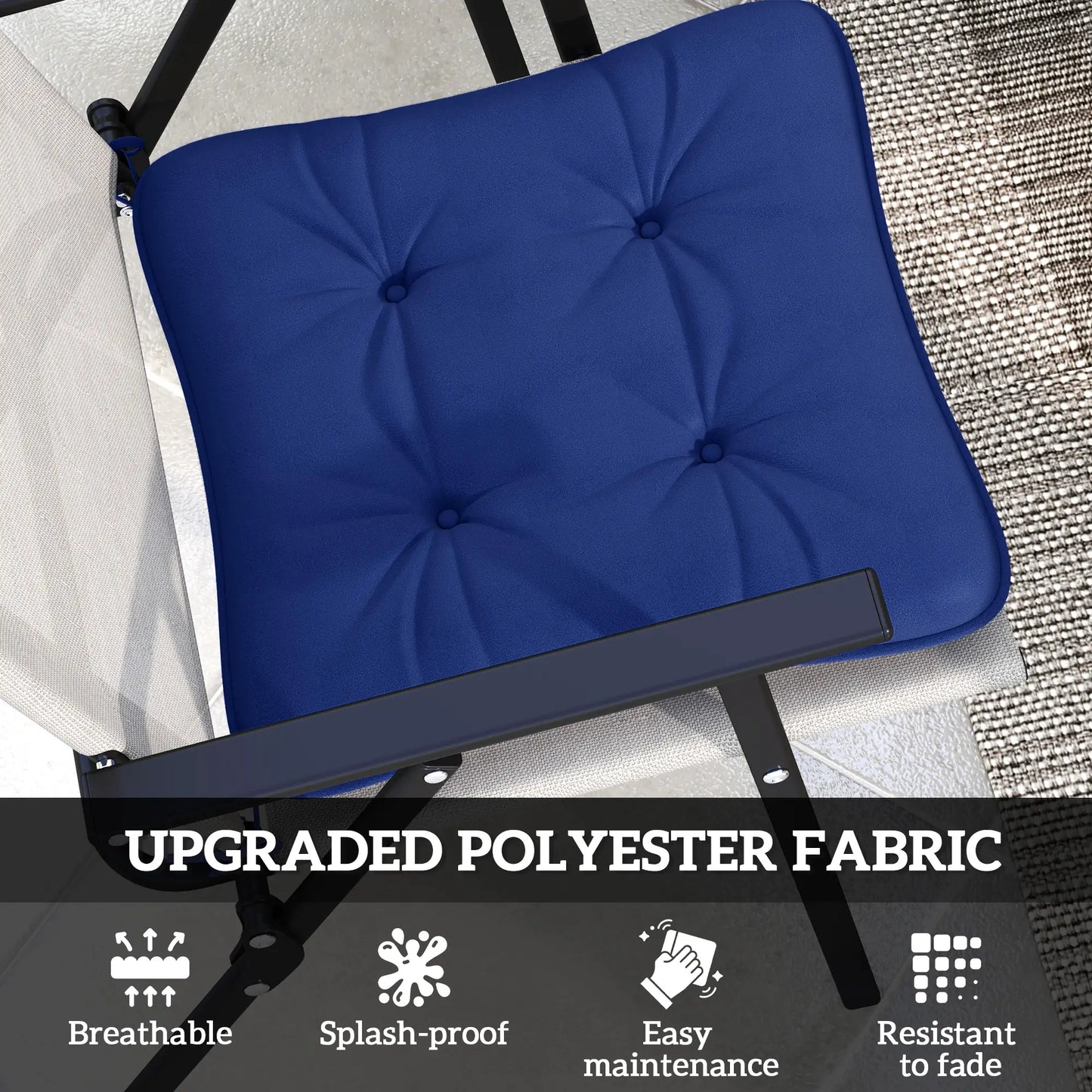 6-Piece Outdoor Patio Chair Cushions, Button Tufted, Dark Blue Patio Chair Cushions at Gallery Canada