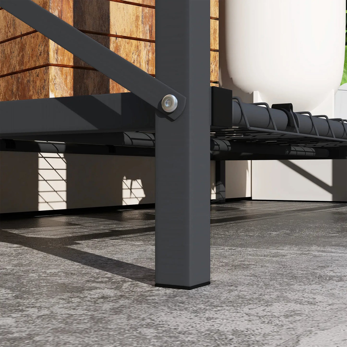 Metal Raised Garden Bed With Cover, With Bottom Shelf And Liner, Dark Grey