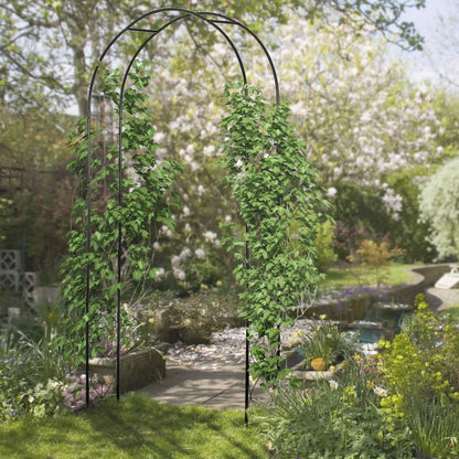Vintage Garden Arch, 7.5FT Outdoor Metal Trellis, Black Garden Arches at Gallery Canada