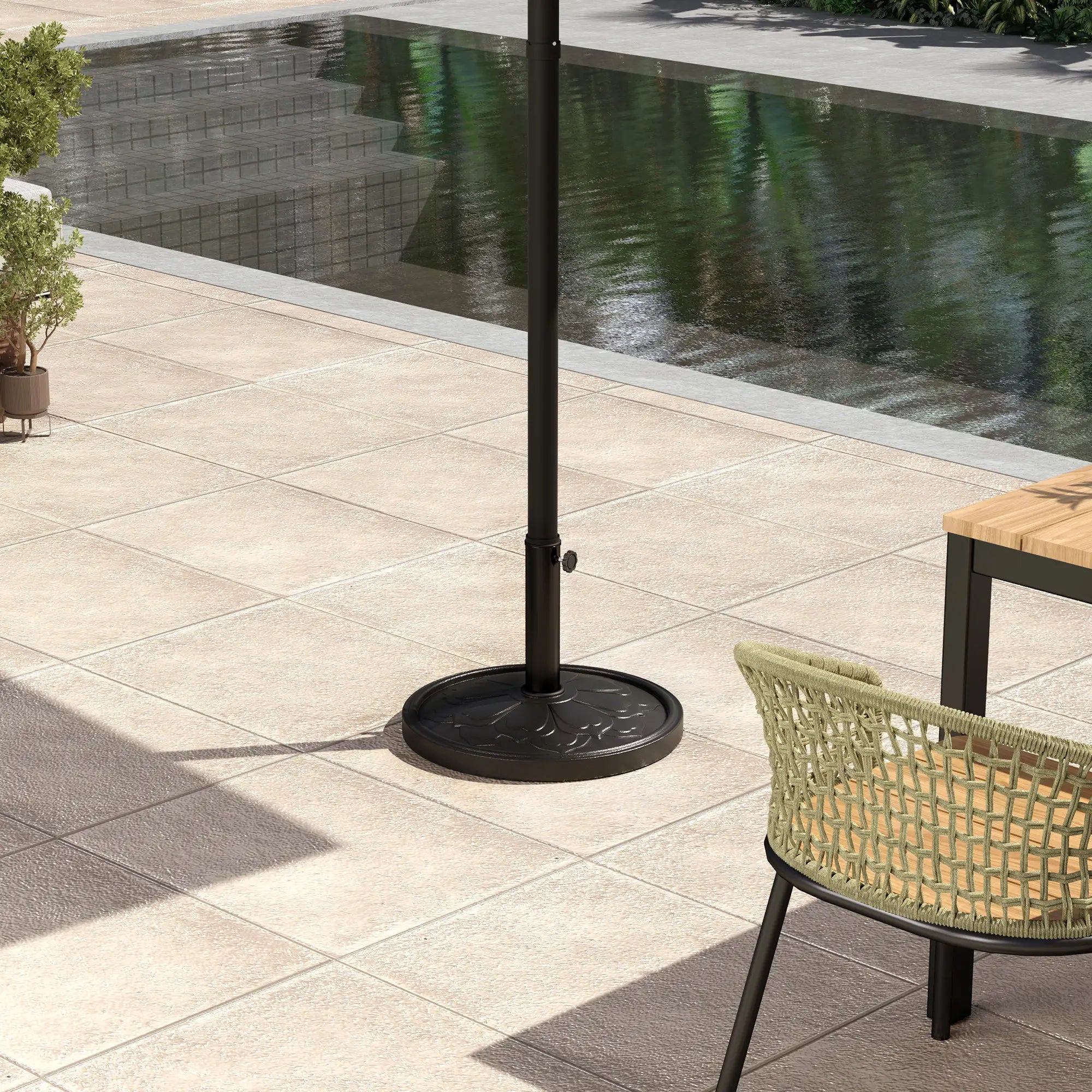 26 lbs Resin Round Patio Umbrella Base, Outdoor Stand For Lawn, Poolside Umbrella Bases at Gallery Canada