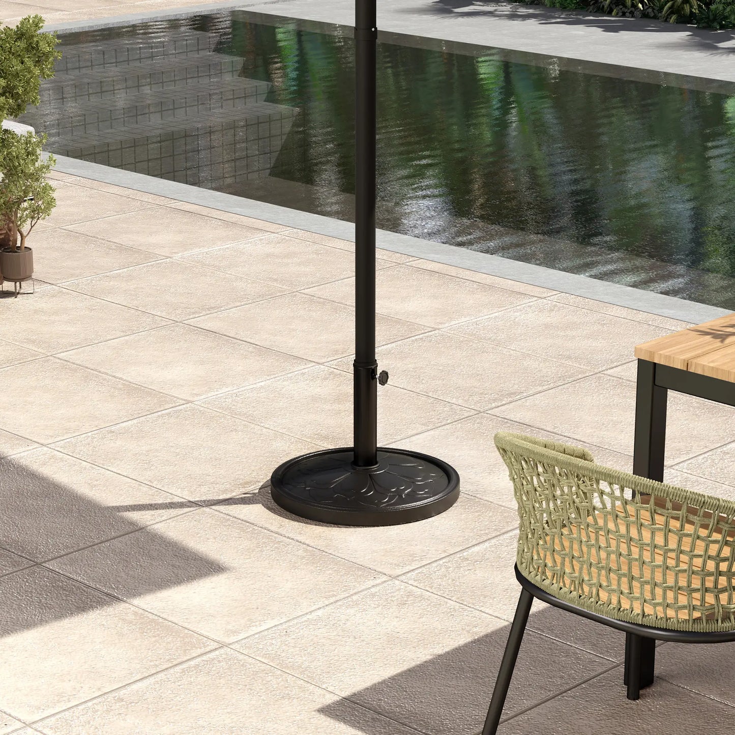 26 lbs Resin Round Patio Umbrella Base, Outdoor Stand For Lawn, Poolside Umbrella Bases at Gallery Canada