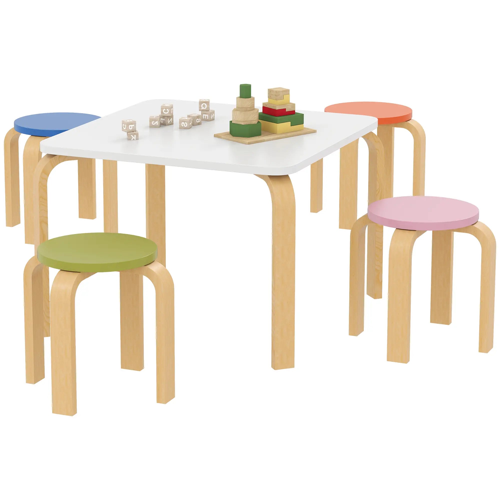 Kids Table and Chair Set, 5-Piece Children Furniture Kids Table Sets at Gallery Canada
