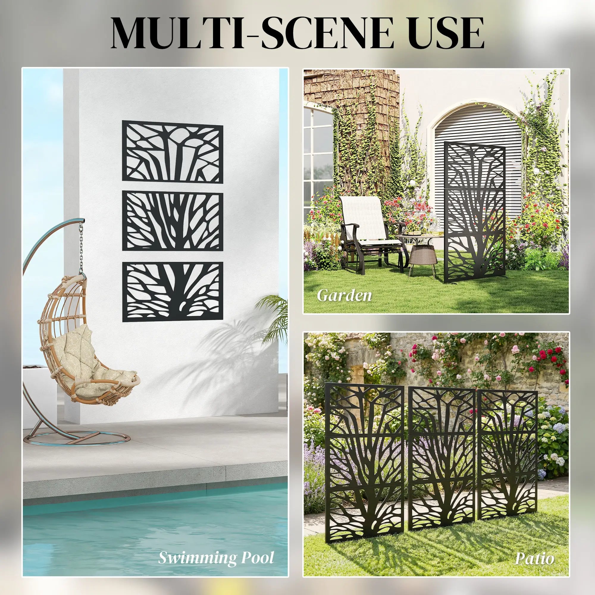 Metal Outdoor Privacy Screen, 72