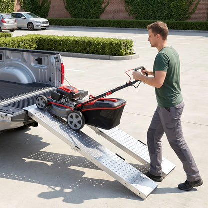 Folding Loading Ramps, 70.9" x 10", 880 lb, Silver