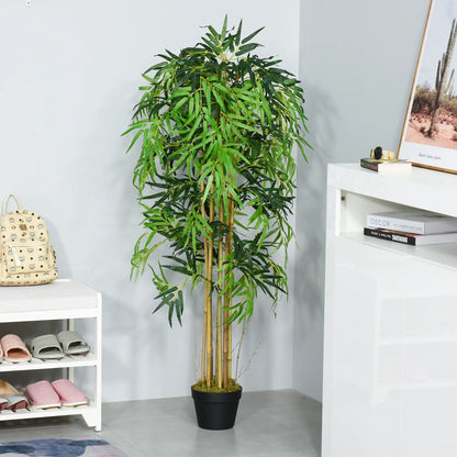 5FT Artificial Bamboo Tree, Fake Plant with 1095 Leaves, Greenery Plant in Nursery Pot for Indoor and Outdoor, Green Artificial Trees at Gallery Canada