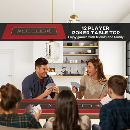 12 Player Poker Table Top Mat, Red