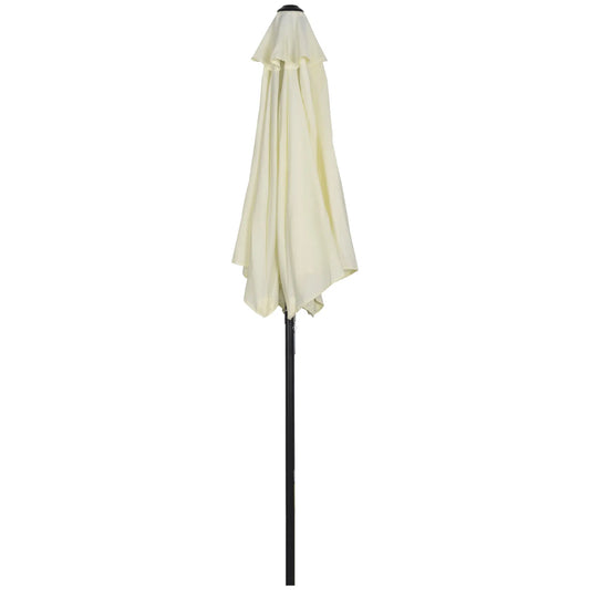 6.6FT Patio Umbrella, 6 Ribs, Cream White Sun Umbrellas Cream at Gallery Canada