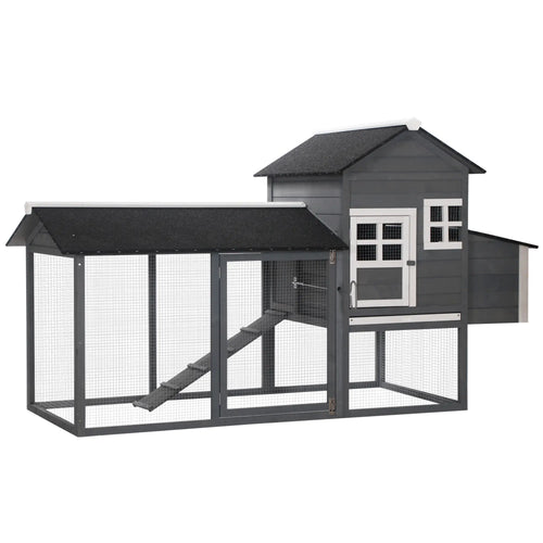 84'' Wooden Chicken Coop, Hen Hutch, Backyard Poultry Run