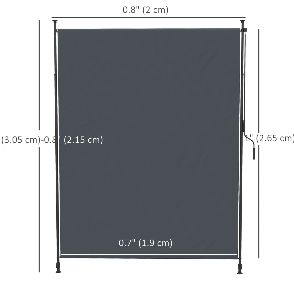 7' x 10' Retractable Patio Awning, Manual Outdoor Privacy Screen, UPF40+ Water-Resistant, Grey Retractable Side Awning at Gallery Canada