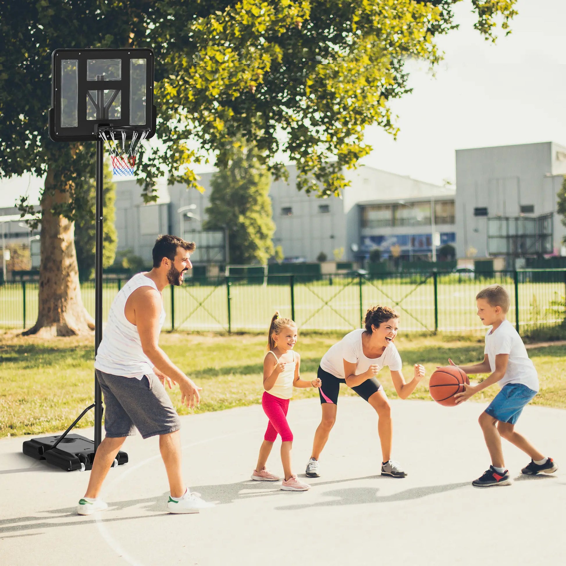 Height Adjustable Basketball Hoop Stand, 5ft-10ft, Portable with Wheels, 43" Backboard Basketball at Gallery Canada