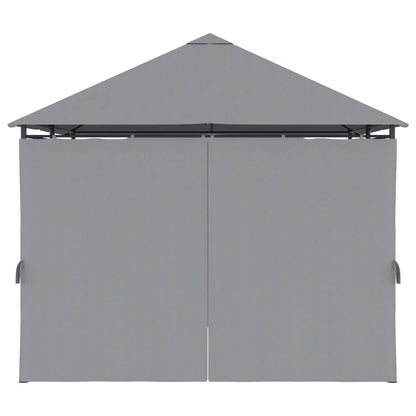 13'x10' Steel Patio Gazebo, Soft Top, 6 Removable Curtains, Grey Gazebos at Gallery Canada