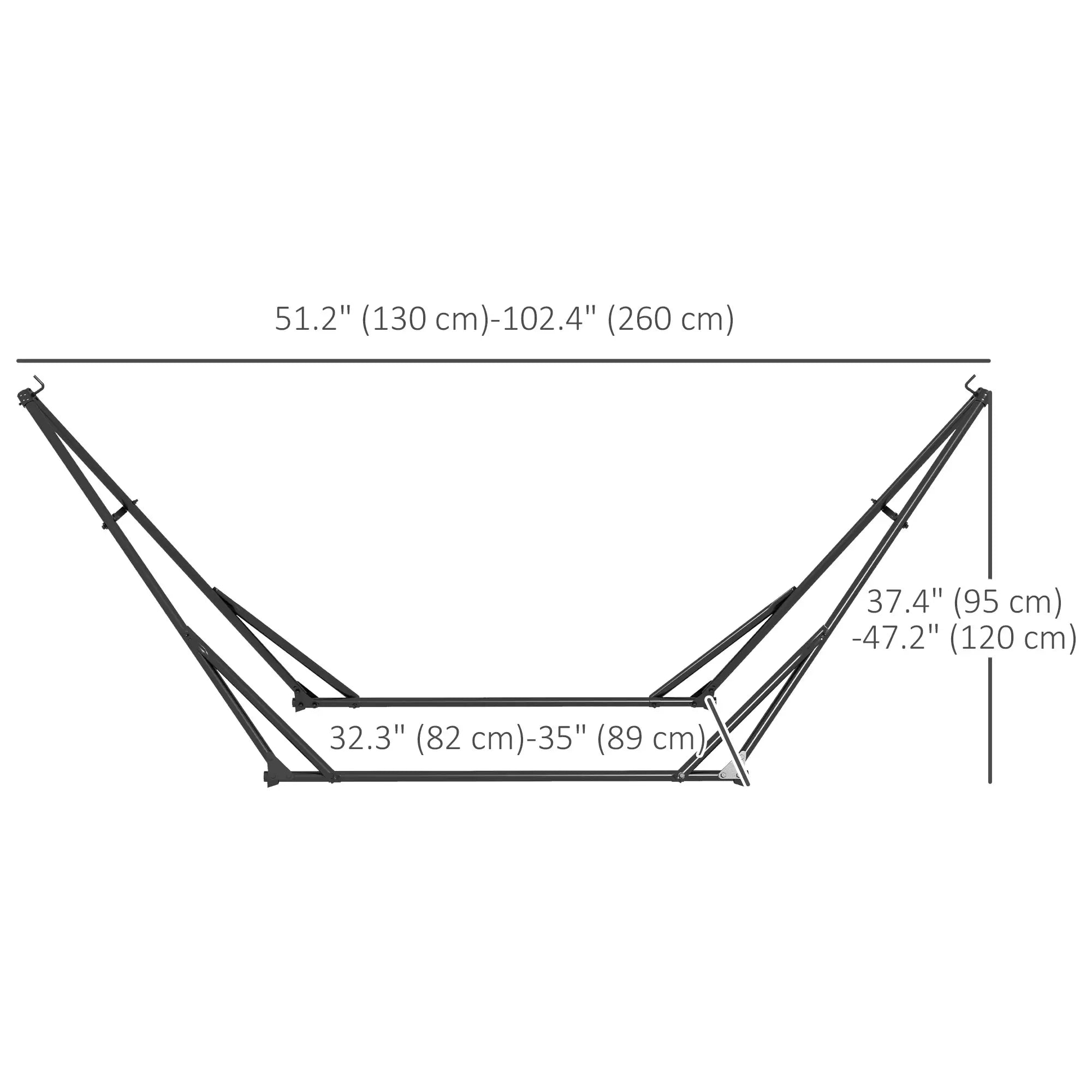 Foldable Hammock Stand, 2 In 1, 120kg Capacity, Black Hammock Stands at Gallery Canada