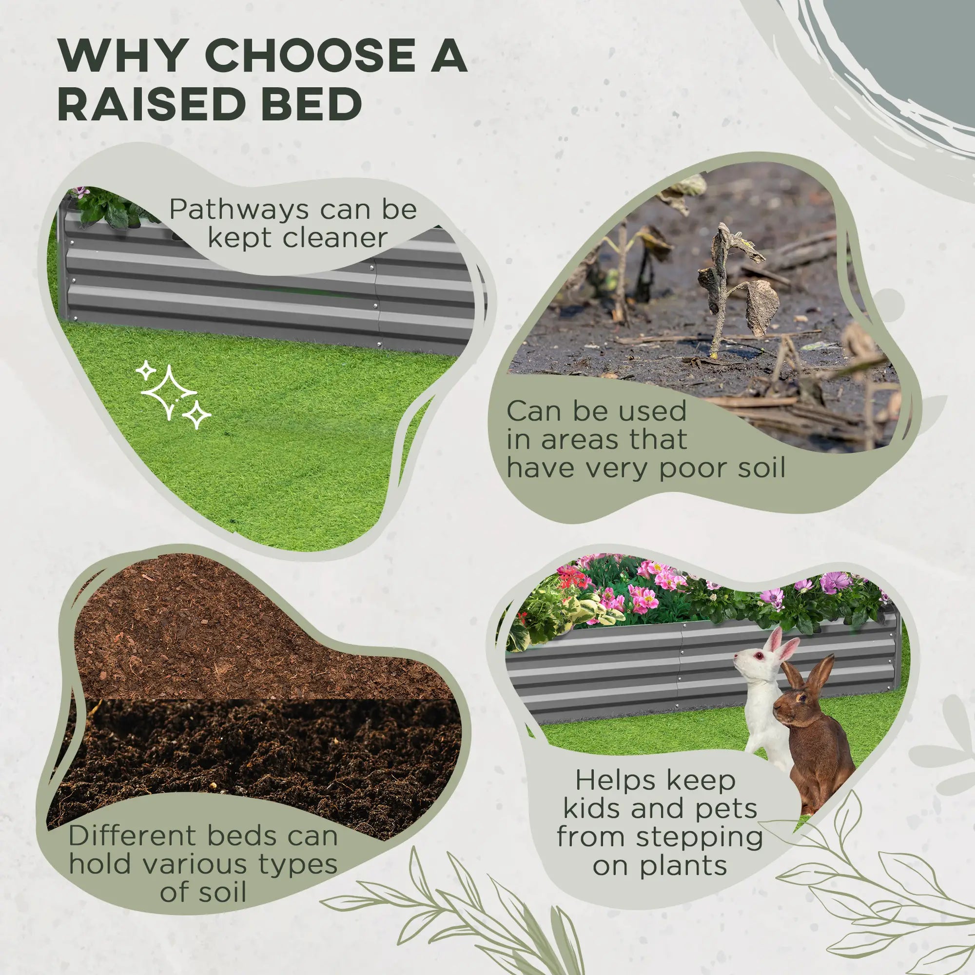 L-Shaped Raised Garden Bed, 82