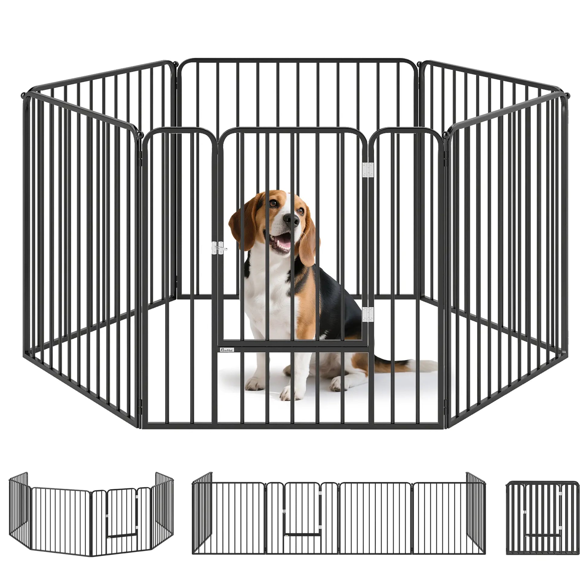 Outdoor Dog Fence, 6 Panels 31.5" Height, Steel Pet Exercise Pen, Small Medium Dogs Houses, Kennels & Pens at Gallery Canada