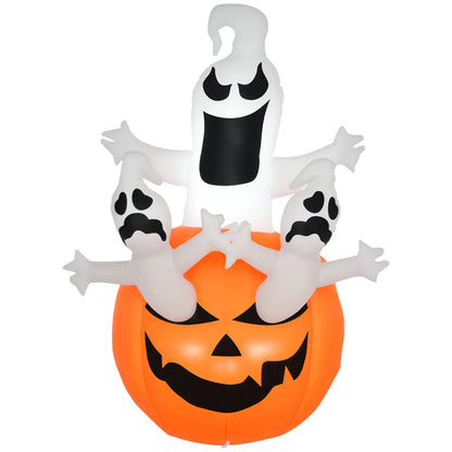 6FT Halloween Inflatable Jack-O-Lantern, Ghosts, LED Lights Halloween Decorations Orange, Black at Gallery Canada