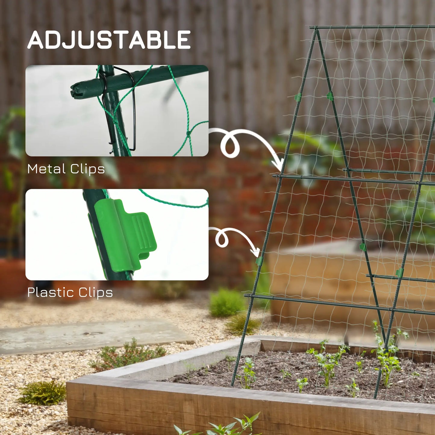 Metal Cucumber Trellis With Netting, A Frame Tomato Support, Green Plant Stands at Gallery Canada
