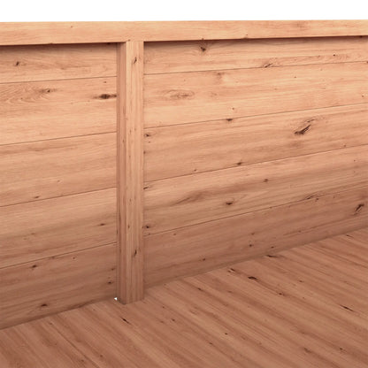 Lit de jardin surélevé en bois avec treillis et toit suspendu, orange