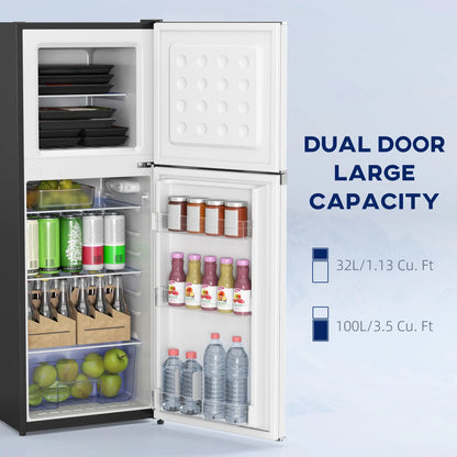 Double Door Mini Fridge with Freezer, 4.6 Cu.Ft, Silver Small Kitchen Appliances at Gallery Canada
