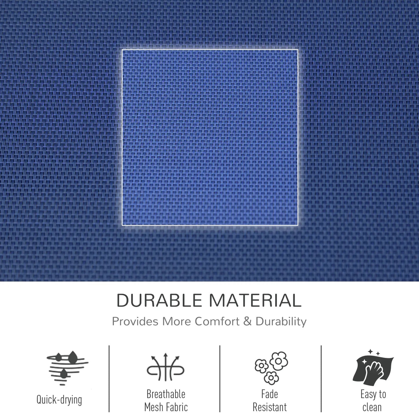 Outdoor Rocking Chair, Mesh Fabric, Removable Headrest, Side Pocket, Blue Outdoor Rocking Chairs at Gallery Canada