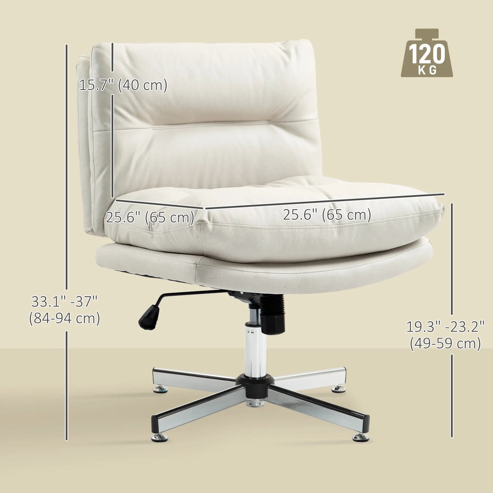Adjustable Height, Tilt Armless Office Chair, Light Grey Task Chairs at Gallery Canada