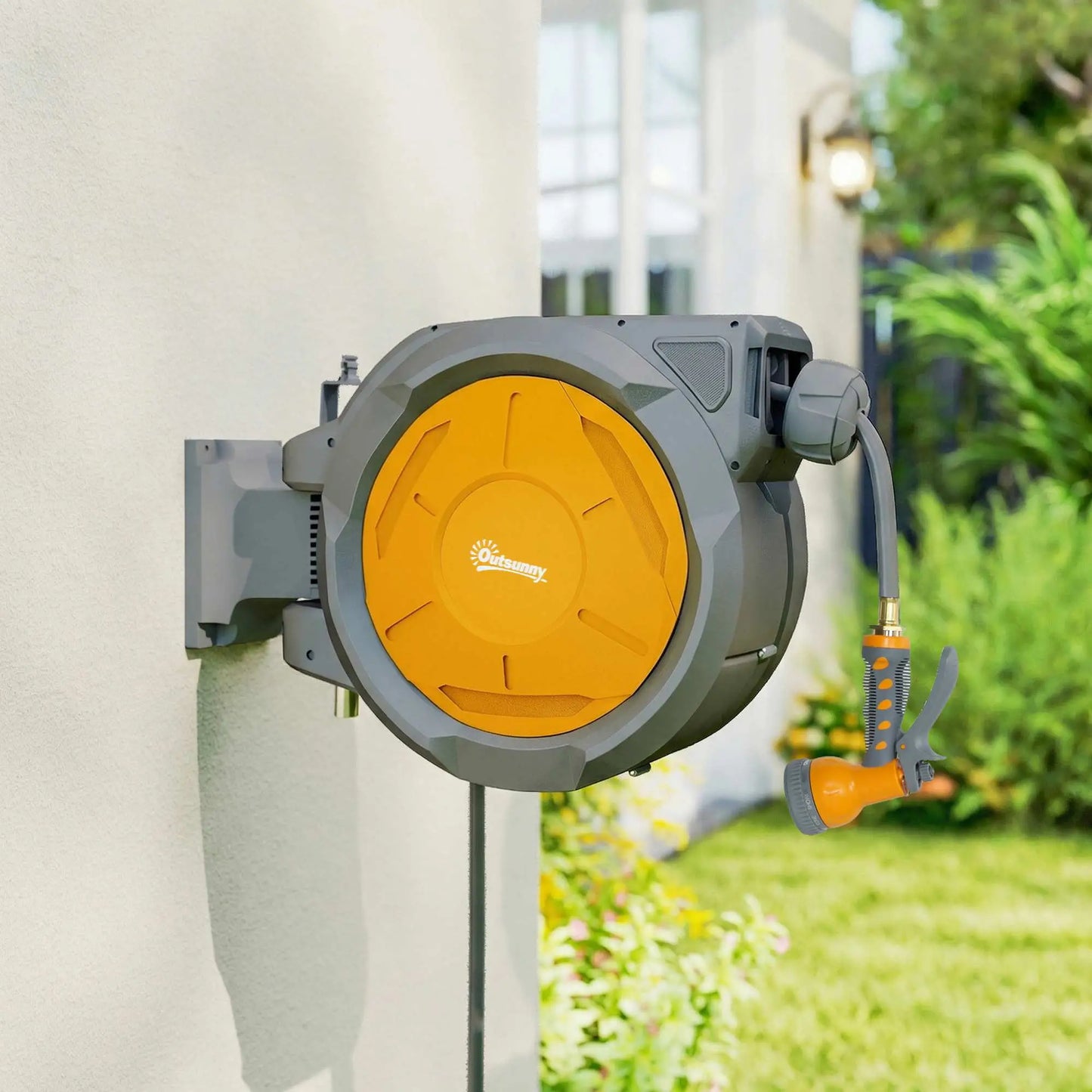 1/2 in x 100ft Wall Mounted Garden Hose Reel, Auto Rewind, Orange Garden Accessories at Gallery Canada