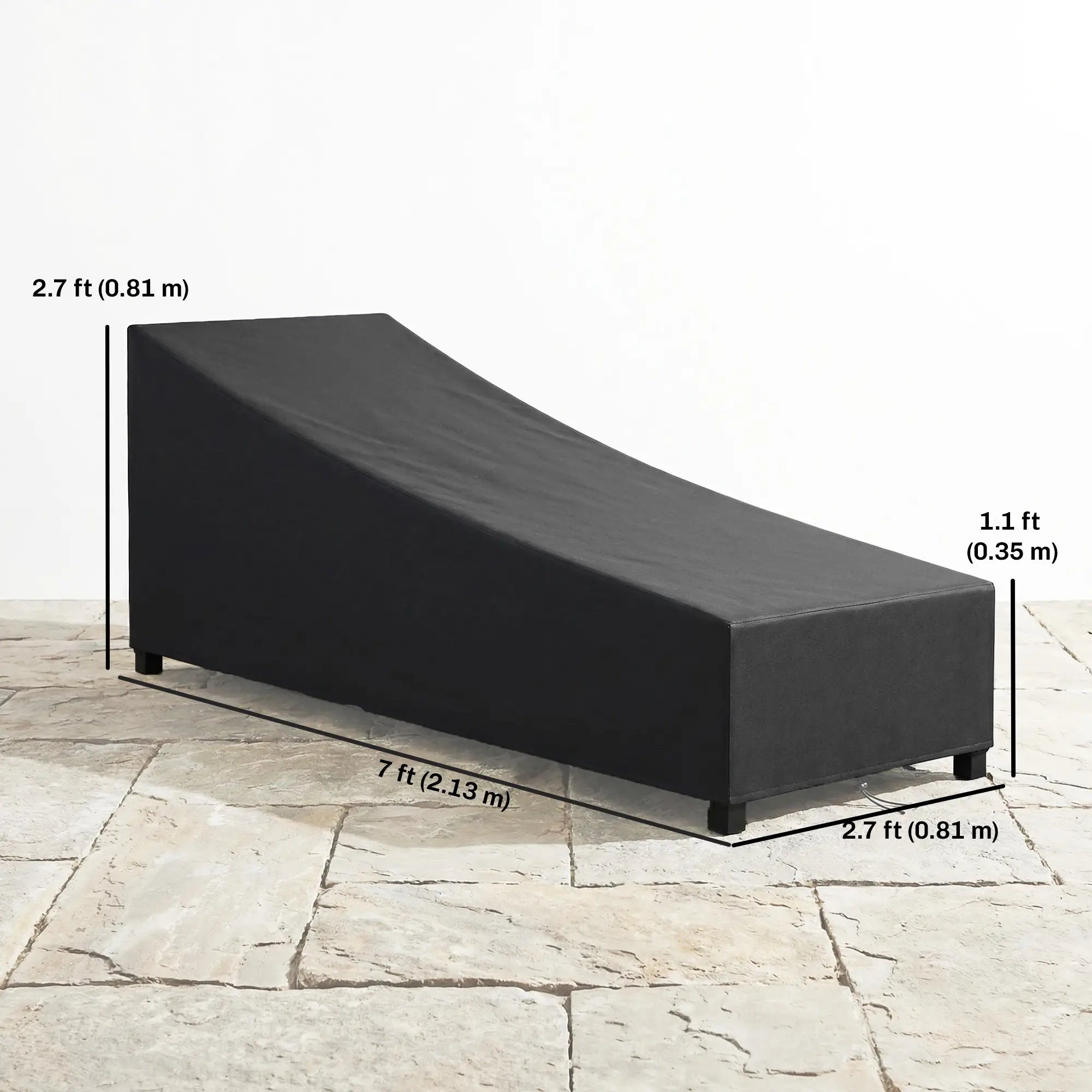 Waterproof Patio Lounge Chair Cover, 420D Outdoor, Black Patio Furniture Covers at Gallery Canada