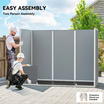 8 x 4 ft Plastic Garden Shed, Grey Wood-Effect Storage Shed, Grey Sheds at Gallery Canada