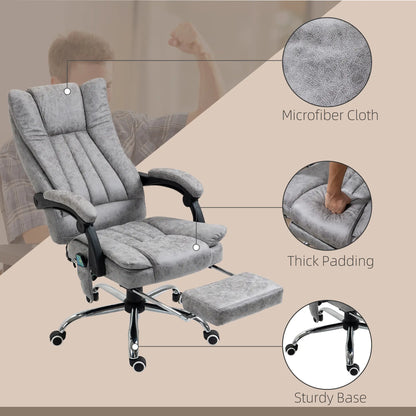 Office Chair, Vibration Massage Recliner, Retractable Footrest, Grey Massage Chairs at Gallery Canada