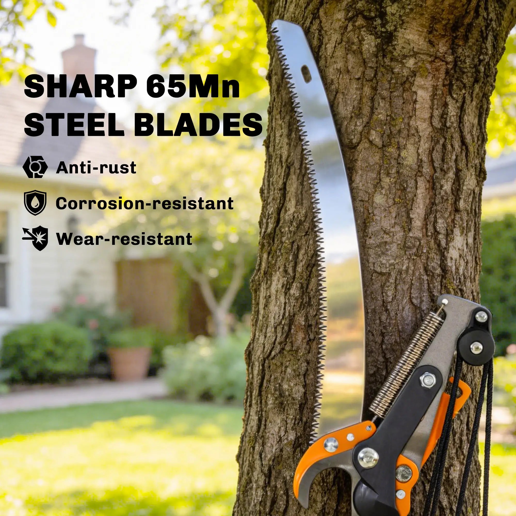 6.5ft Manual Pole Saw, Telescopic Aluminium Pole Pruner, 65Mn Steel Blade Garden Accessories at Gallery Canada