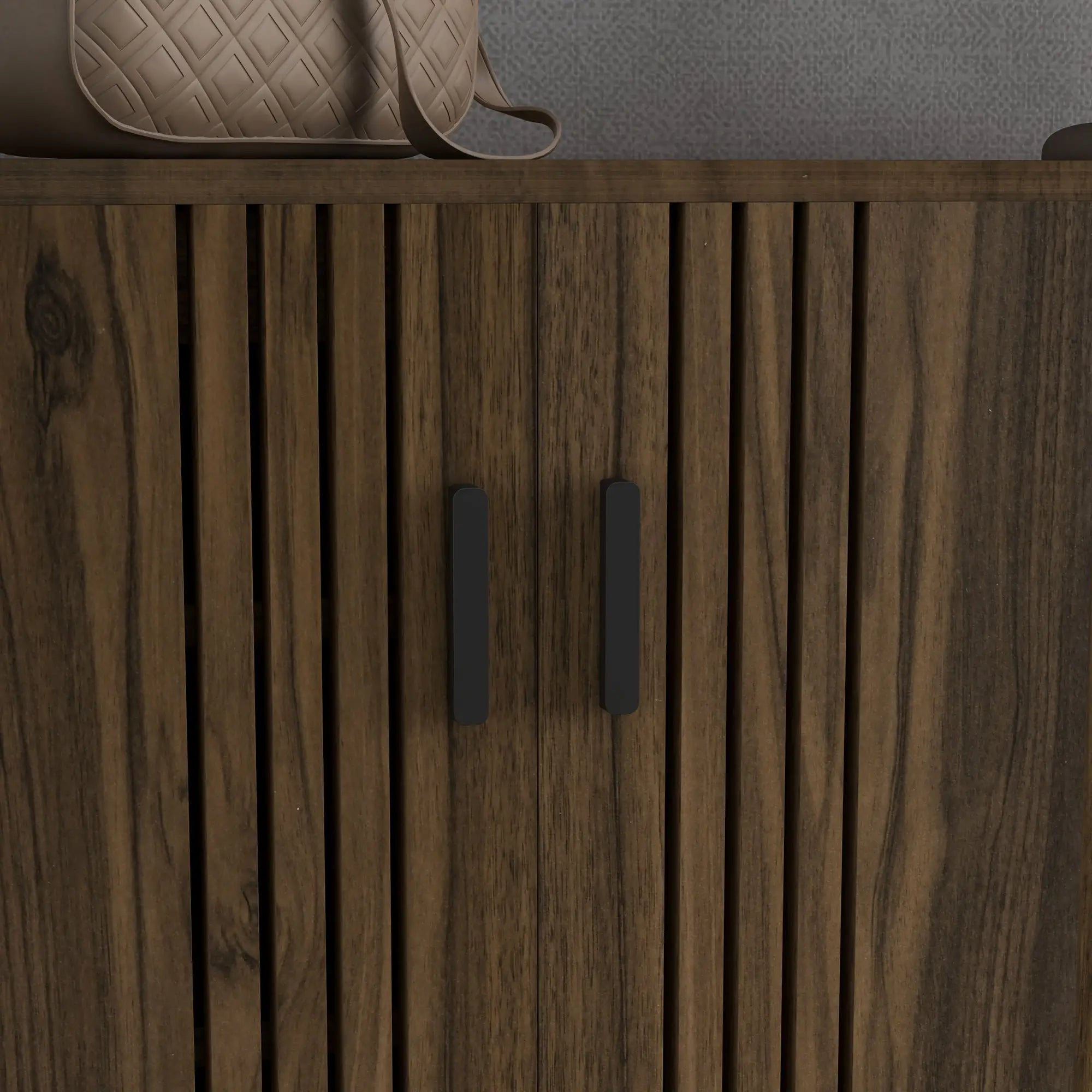 Double Door Shoe Storage, Open Shelves, 17 Pair, Walnut Shoe Storage Cabinets & Racks at Gallery Canada