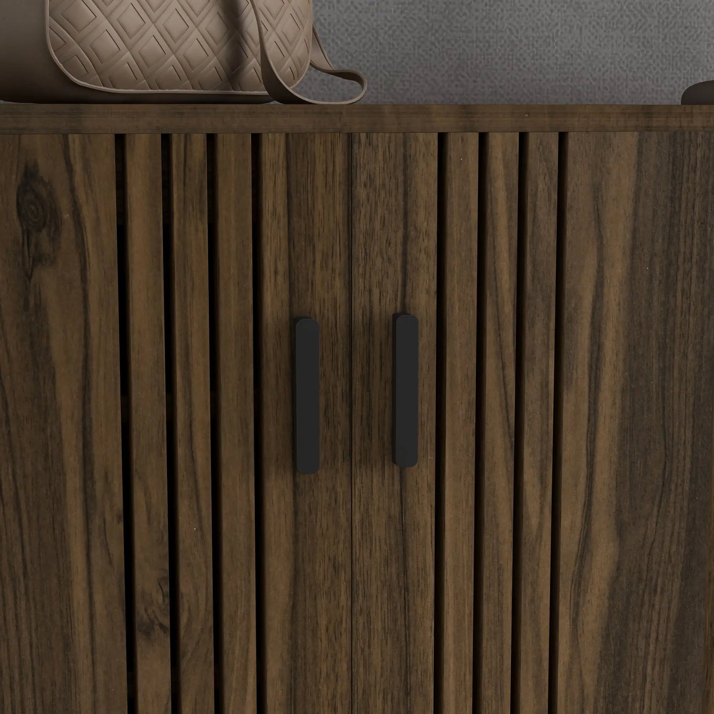 Double Door Shoe Storage, Open Shelves, 17 Pair, Walnut Shoe Storage Cabinets & Racks at Gallery Canada