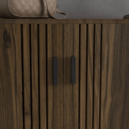 Double Door Shoe Storage, Open Shelves, 17 Pair, Walnut Shoe Storage Cabinets & Racks at Gallery Canada