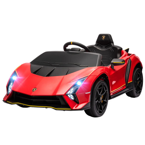 12V Lamborghini Licensed Kids Car, Remote Control, 4 Wheels Suspension, Red