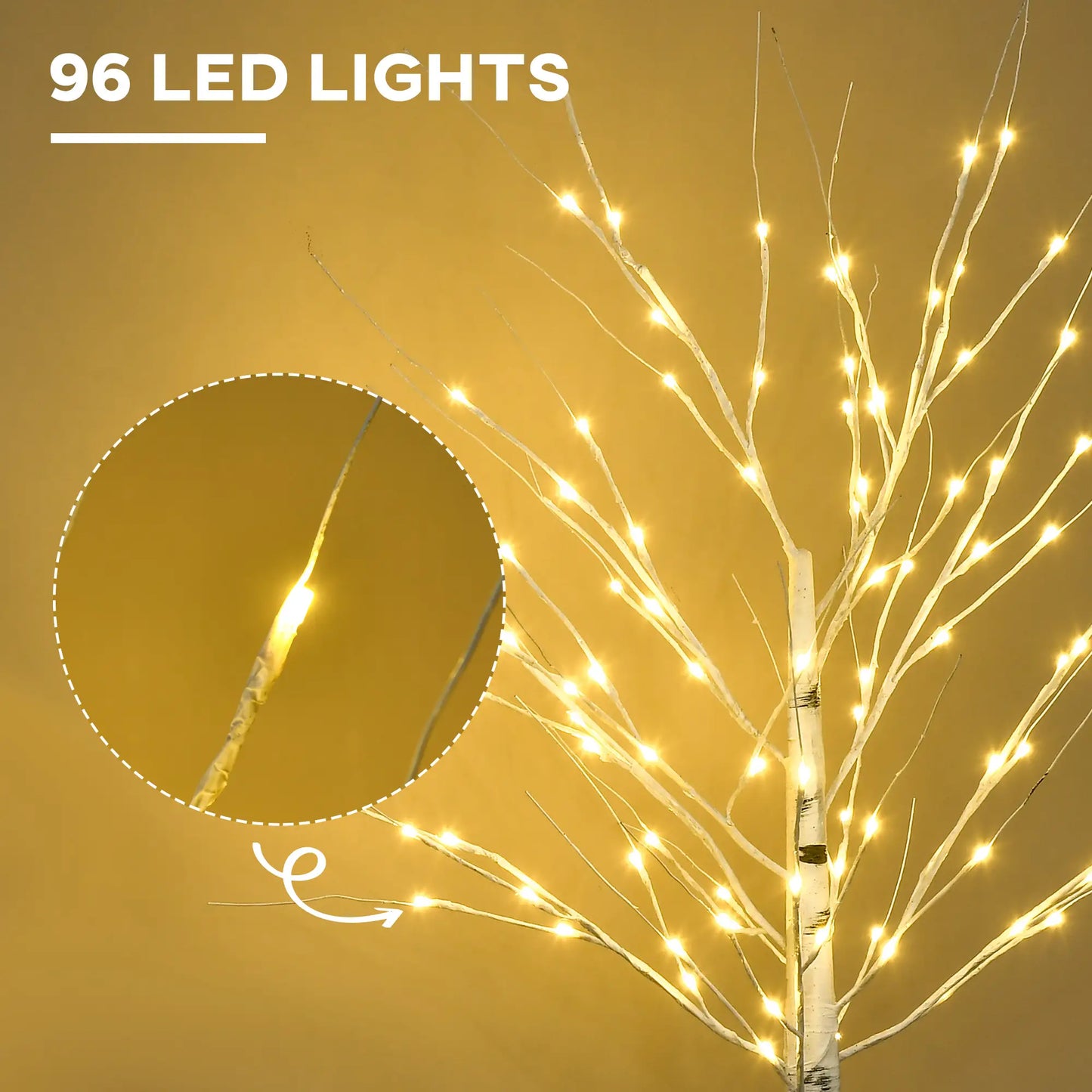 5 Ft Pre-Lit LED Artificial Birch Tree, Indoor Outdoor Use Artificial Tree at Gallery Canada